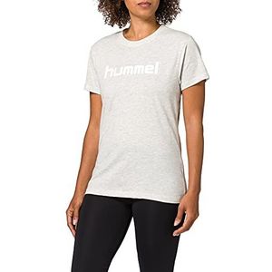 hummel Dames Hmlgo bomulds logo T-shirt Kvinde S/S T-shirt, Egret Melange, S EU