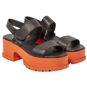 ART 1829 Manchester, damessandalen, Nappa, zwart, oranje, 40 EU