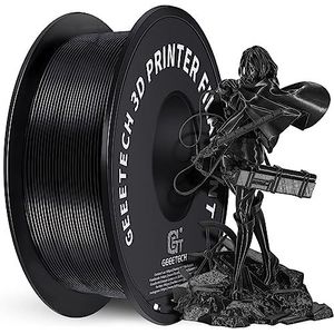 GEEETECH Filament PLA 1.75mm, 3D Printer PLA Filament 1kg Spoel, zwart