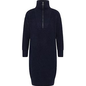 DreiMaster Vintage Dames gebreide jurk met lange mouwen midi naemi, marineblauw, XS