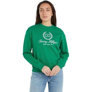 Tommy Hilfiger Dames REG VLAG SCRIPT CNK SWTSHRT Olympisch Groen XXL, Olympisch Groen, XXL