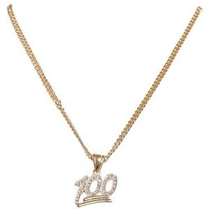 Urban Classics Unisex One Hundred Diamond Ketting Manchetknopen, Goud, Maat