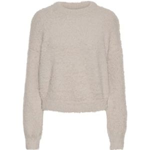 PIECES Pcnairy Ls Oneck Knit Bc, Zilvergrijs, M