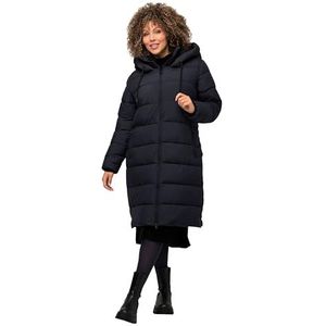 Ulla Popken Gewatteerde damesjas, lange zijdelingse ritssluitingen, opstaande kraag, nachtblauw, 42/44 grote maten