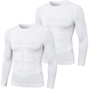 MEETYOO T-shirt voor heren, wit en wit, M
