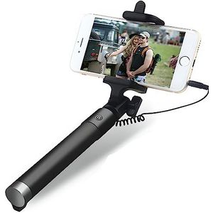 Retoo Selfiestick met 360 graden draaibaar, telescoopstang, monopad, uitbreidbaar telefoonstatief, mobiele telefoonhouder, telefoonstatiefhouder, monopod voor iOS, Android, zwart