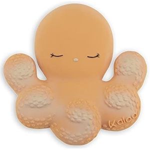 Kaloo - Petit Calme – bijtring van natuurlijk rubber – octopus oranje – 10 cm – zacht en ergonomisch – massage-effect – vanaf de geboorte, K970705