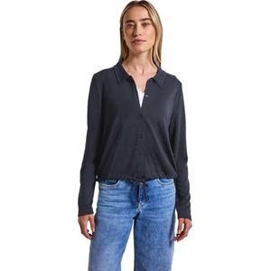 Street One - Dames Linnen Jasje - Blauw - Lichtgewicht met Knoopsluiting en Trekkoord