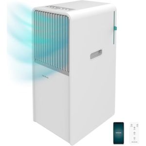 Cecotec Draagbare airconditioner ForceClima 7550 Style Connected, 7000 BTU, Dekking 14 m2, Afstandsbediening, Touchscreen, LED-display, 4 Modi, 2 Snelheden, Ontvochtiger, Timer