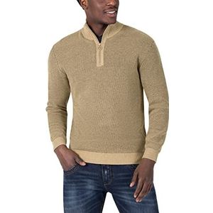 Timezone Heren Basic Troyer Pullover, Camel Beige, L