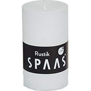 SPAAS Rustieke geurloze cilinderkaars 48/80 mm, ± 17 uur - wit