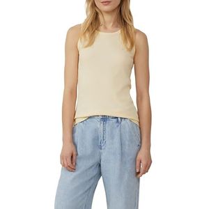 s.Oliver Slim-fit top met geribbelde structuur, vanille, 36
