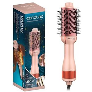 Cecotec CeramicCare Single Peach luchtborstel, 1.200 W, ontward, droog, volume, glad en golvend, keramische coating met keratine en arganolie, 3 modi