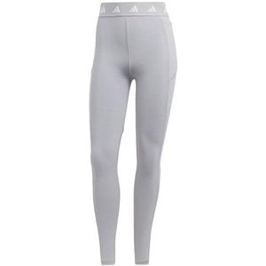 adidas Dames Techfit Stash Pocket Full-Length Leggings, Medium Grey Heather/White, XXS