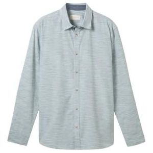 TOM TAILOR heren overhemd, 36020 - mintblauw onregelmatige structuur, XL
