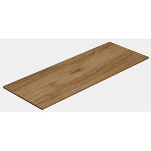 Baikal Werkblad van hout voor badkamer, melamine, 16 mm, tafelblad, verschillende uitvoeringen en maten, combineerbaar met elk modulair meubelstuk, houten werkblad 1,6 cm, 120 cm, eiken Vinda