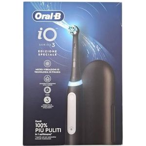 Oral-B Oplaadbare elektrische tandenborstel iO 3N zwart, 1 reserveborstelkop, 1 elektrische tandenborstel Oral B + 1 tandvleestandpasta & klassieke Pro-Repair nagellak 75 ml