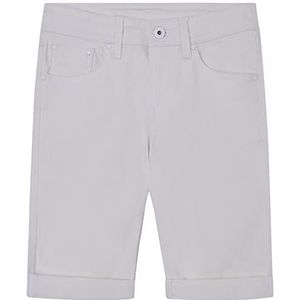 Pepe Jeans Becket Short voor jongens, wit (denim-tr0), 10 Jaar