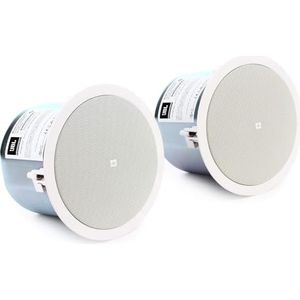JBL Professionele bediening 26CT 6,5-inch plafondluidspreker transducer assemblages, met transformatorkranen, verkocht als paar, wit