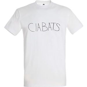 Il Profs Ciabats White T-shirt van biologisch katoen - T-shirt, jersey 175 van biologische teelt, lichte cardiaat met enzymbehandeling - officieel product All You Can Tee