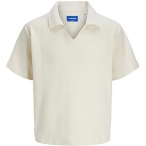 JACK & JONES Joralmeria Texture Polo Ss Pls voor heren, antiek wit., 5XL
