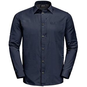 Jack Wolfskin, Lakeside Roll-Up Shirt, Overhemd, Nachtblauw, S, Mens