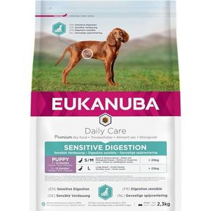 Eukanuba Daily Care Sensitive Digestion puppyvoer - droogvoer voor puppy's met gevoelige spijsvertering, maagvriendelijk met licht verteerbare rijst, 2,3 kg