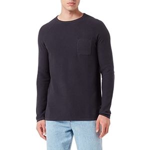 TOM TAILOR Denim Uomini Gebreide trui met borstzak 1033631, 29476 - Coal Grey, L