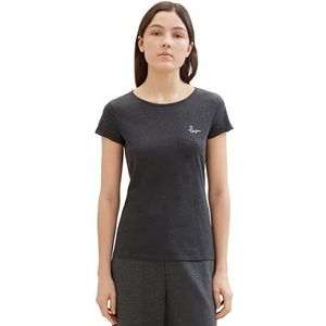 TOM TAILOR Denim T-shirt voor dames, 10522 - Shale Grey Melange, XL