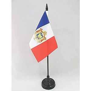 Napoleon First French Empire Table Vlag 15x10 cm - Napoleonic Empire of France Desk Vlag 15 x 10 cm - Zwart plastic stokje en voetje - AZ FLAG