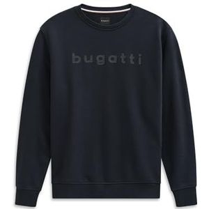 Bugatti - Sweatshirt - Marine - 3D-Logo-Print - Modern Fit - Katoenmix