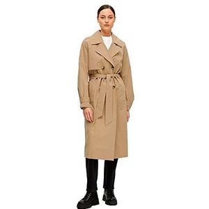 SELECTED FEMME Trenchcoat Zomer SLFSIA met Overslag Detail Beige