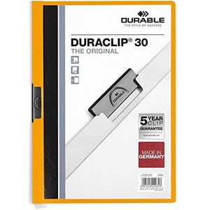 Durable 220009 Klemmap Duraclip Original 30 (voor 1-30 vellen A4), 25 stuks, oranje