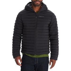 Marmot Heren Echo Featherless Hoody, Warme Puffy Jacket, geïsoleerde winterjas met capuchon, waterafstotende gewatteerde parka, lichtgewicht inpakbaar jack voor buiten, winddicht, Black, M