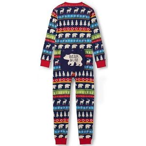 Little Blue House Unisex Family Union Suit Pyjama Set voor kinderen, Marine Fair Isle, 14 jaar
