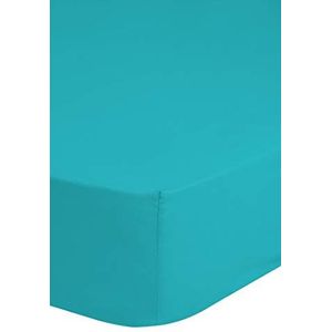 emotion Hoeslaken van katoen, turquoise, 90 x 220 cm, blauw, 90 x 220 cm