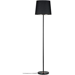 Paulmann 79612 Neordic Enja vloerlamp max. 1x20W vloerlamp voor E27 lampen Vloerlamp met stoffen kap zwart/koper 230V zonder gloeilampen