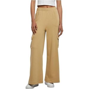 Urban Classics Damesbroek dames High Waist Wide Leg Cargo Terry Pants unionbeige S, Unionbeige, S