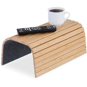 Relaxdays armleuning dienblad - bamboe bankleuning dienblad - houten zetel tafeltje - bed