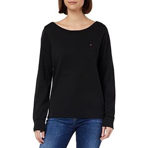 Tommy Hilfiger Dames Jersey Stitch Boat-nk Truien Truien, Zwart, S