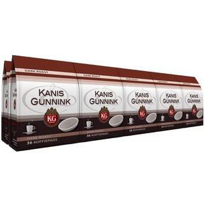 Kanis & Gunnink Koffiepads Dark Roast (360 Koffiepads - Intensiteit 08/09 - Dark Roast Koffie) - 10 x 36 Pads