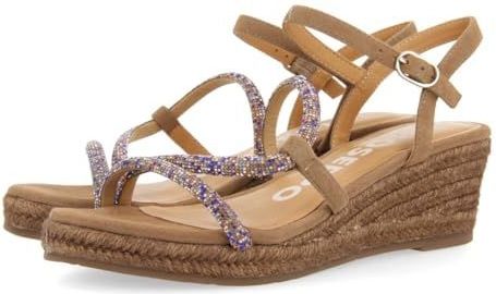 Gioseppo - Tresco - Sandalen - Taupe - Middelhoge Jute Hak