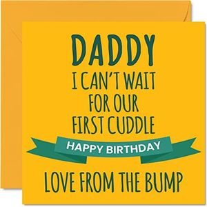 Leuke verjaardagskaart voor papa - eerste knuffel - gelukkige verjaardagskaarten voor papa van hobbel, schattige vader verjaardagscadeaus, 145mm x 145mm speciale wenskaarten cadeau voor papa