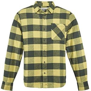 Dolomite Heren Camisa MS Flanel Check Businesshemd, Spice Yellow/Tree Green, XXXL, Spice Geel/Boom Groen, 3XL