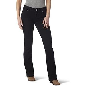Wrangler Western Mid Rise Stretch Straight Fit Jeans voor dames, zwart., 1W / 32L