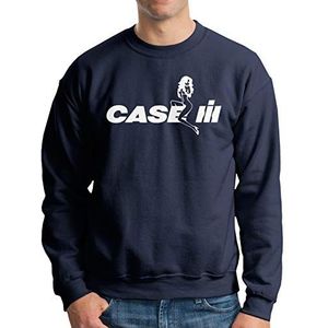 Case Company Ih Heren Warm Crew Neck Hoodie Fleece Sweatshirt Navy, Donkerblauw, XXL