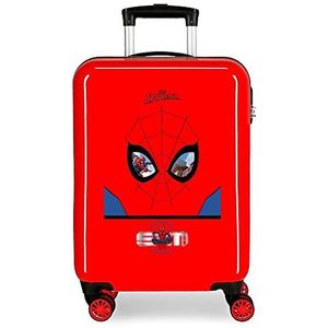 Marvel Spiderman kofferbescherming, rood, 38 x 55 x 20 cm, van ABS-kunststof, zijdelingse combinatiesluiting, 34 l, 2 kg, 4 dubbele wielen, handbagage, Rood, Maleta, cabinekoffer
