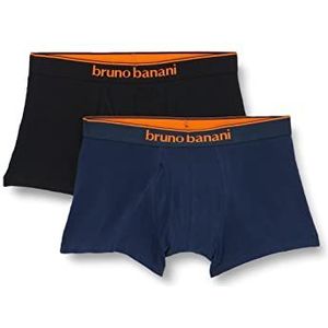 bruno banani Heren Short 2Pack Quick Access ondergoed, zwart/oranje // blauw/oranje, XXL