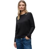 Street One - Dames Trui - Zwart - Met Knoopdetail