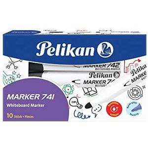 Pelikan 817974 whiteboard-marker 741 met ronde lont, zwart, 10 stuks in vouwdoos
